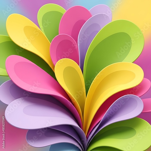 Colorful Paper Petals - An Abstract Design with Vibrant Layers.