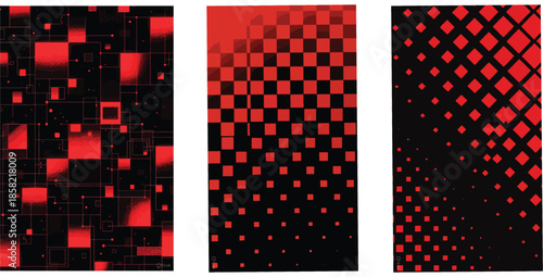 red cubes 3D Abstract back ground 