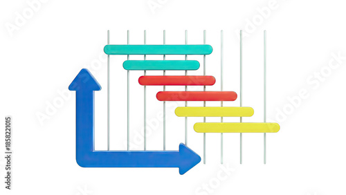 Project Timeline Chart with Arrow on White Background