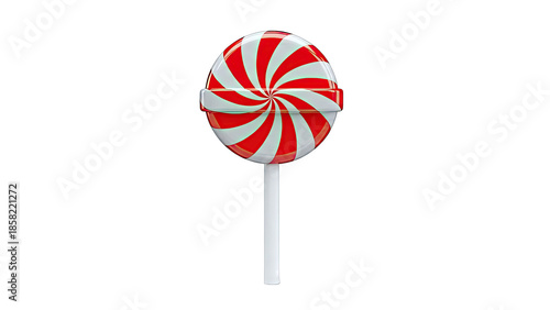 Swirled Lollipop on a Stick Isolated on White
