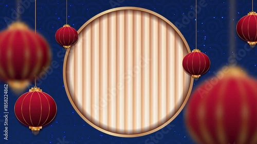 Chinese new year decoration with red lantern