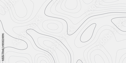 Abstract modern topography contour map texture
Clean white background with flowing black elevation lines