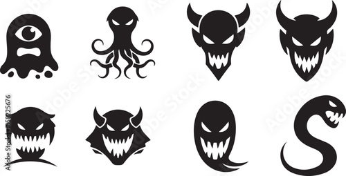 Abstract vector graphic design with grayscale elements a bold silhouette