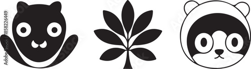 Abstract vector set design with grayscale elements a striking silhouette