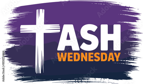 Ash Wednesday religious celebration with cross and text design