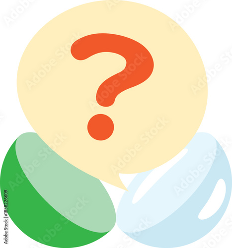 疑問符の吹き出しのイラストを使った意思決定のコンセプト