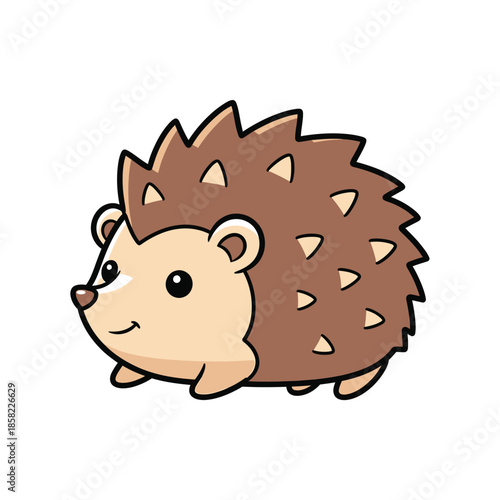 Cute cartoon hedgehog with spikes.