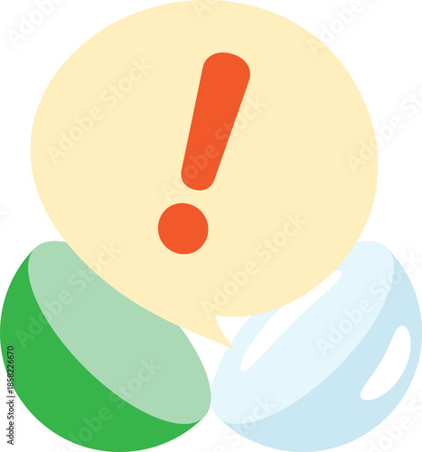 注意喚起の吹き出しアイコンイラスト（ビジネス・お知らせ用）