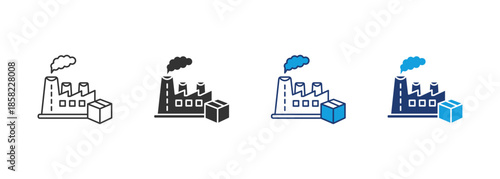 Manufacture Icon Set Multiple Style Collection