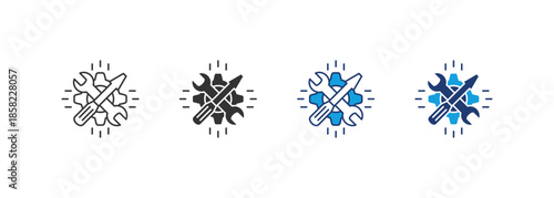 Machinery Icon Set Multiple Style Collection