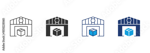 Warehouse Icon Set Multiple Style Collection