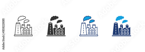 Factory Icon Set Multiple Style Collection