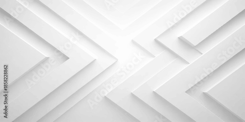 Futuristic 3d render of an abstract white geometric background featuring a digital labyrinth pattern and architectural cube structures for a business technology wallpaper design