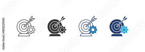 Goal Setting Icon Set Multiple Style Collection