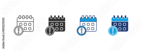 Deadline Icon Set Multiple Style Collection