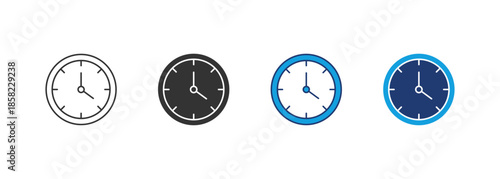 Clock Icon Set Multiple Style Collection
