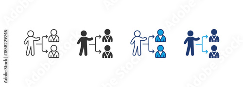 Delegation Icon Set Multiple Style Collection