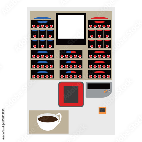 自動販売機　カップ式自動販売機　自販機　イラスト　ベクター