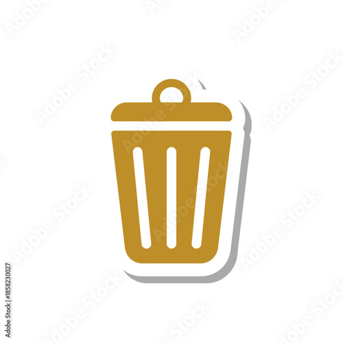 Golden Trash Can Icon