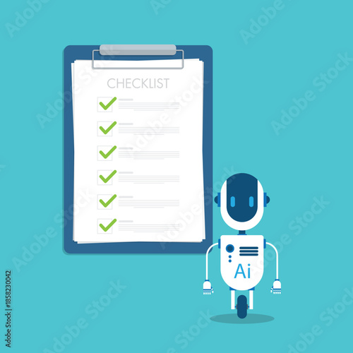 AI chatbot with online checklist for to-do list assistants task planning concept	
