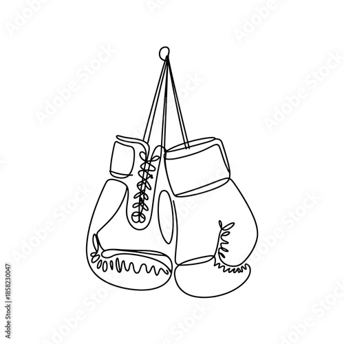 Boxing Gloves Line Art Illustration