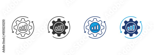 Optimization Icon Set Multiple Style Collection