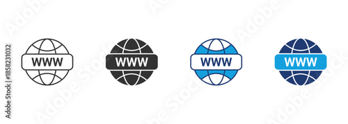 World Wide Web Icon Set Multiple Style Collection