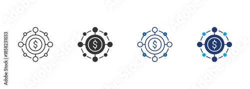 Global Business Icon Set Multiple Style Collection