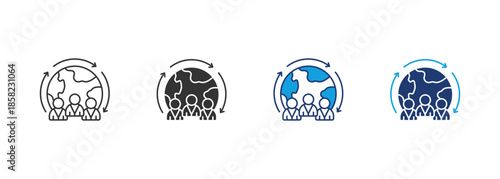 Population Icon Set Multiple Style Collection