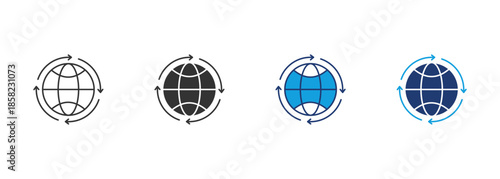Worldwide Icon Set Multiple Style Collection