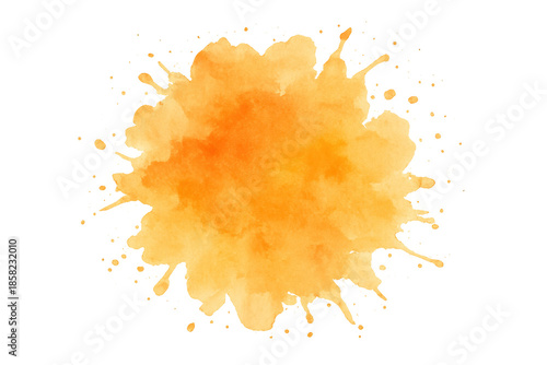 Orange watercolor splash creating an abstract texture background