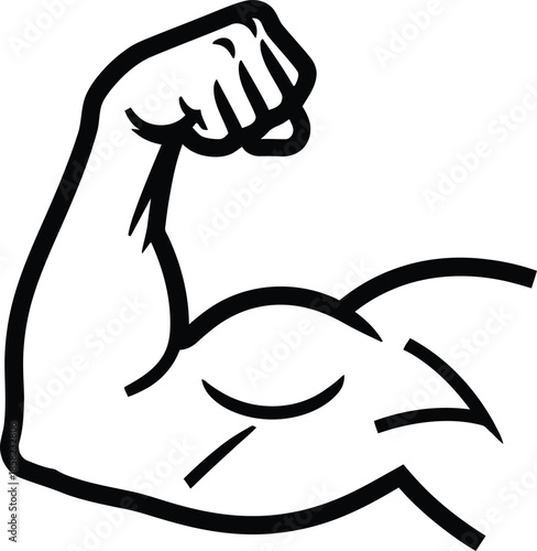 Strong Arm and Fist Silhouette Symbol of Power