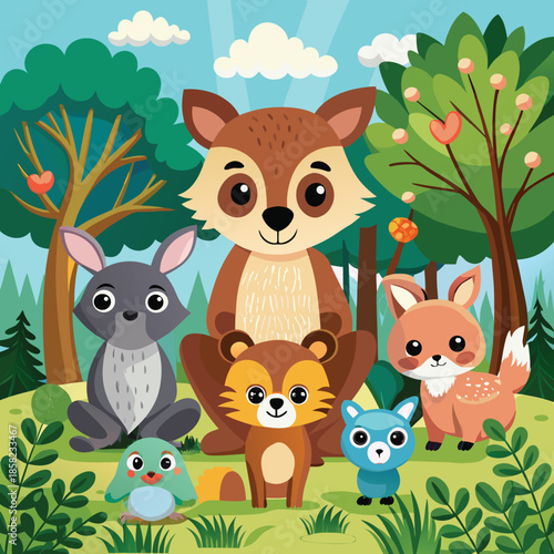 animals in the woods