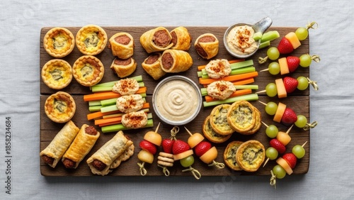 Assorted Appetizers and Finger Foods on Board.