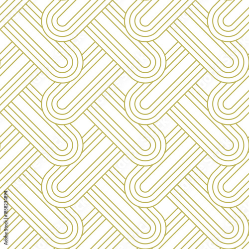Seamless golden pattern, geometric vector design, abstract background.