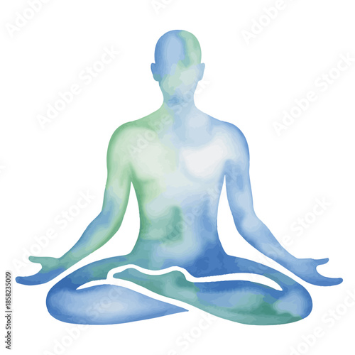 Abstract Minimalist Watercolor Mindfulness and Mental Wellness Icon