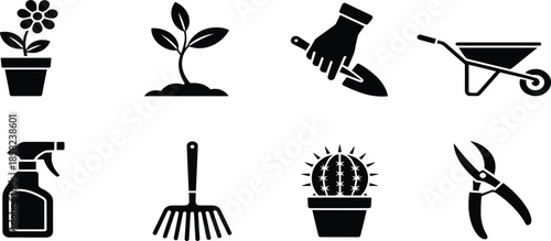 Sewing and tailoring icon set, knitting yarn, pin cushion, fabric roll, thread spool, measuring tape, and button symbols