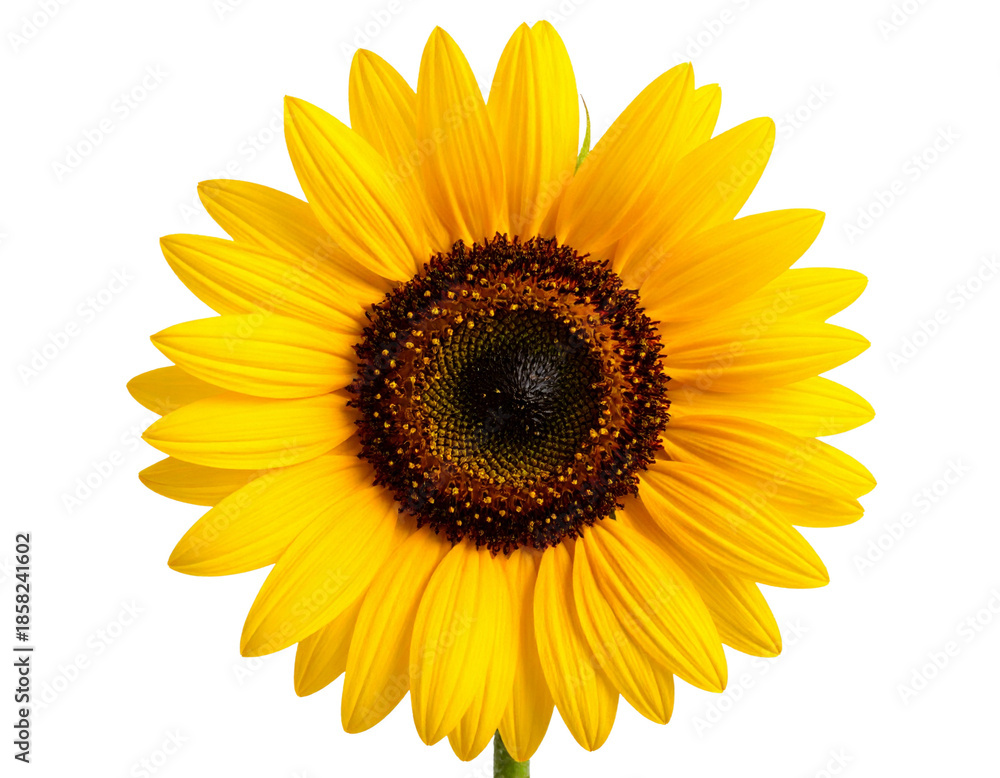 Fototapeta premium Firefly_Close-up image of beautiful blooming white flower isolated on transparent background - Firefly_Isolated image of a blooming sunflower on a png file at transparent background. (3)