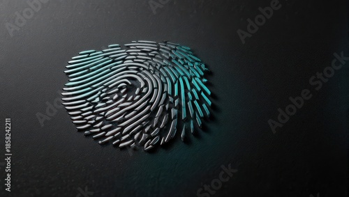 Wallpaper Mural Futuristic Fingerprint Biometric Security Concept on Dark Background. Torontodigital.ca
