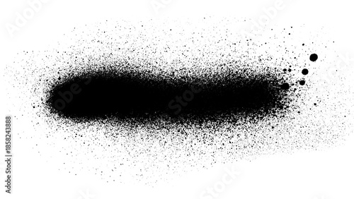 Slika na platnu An amorphous black splotch with a spray paint effect