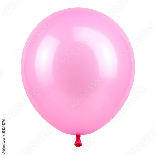 A vibrant, inflated pink balloon against a stark black background