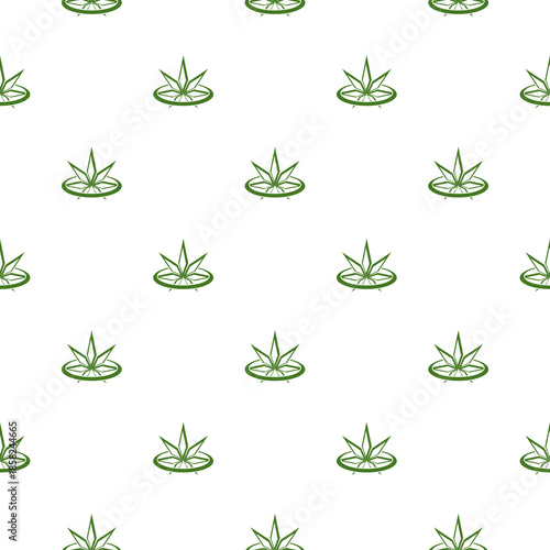 Marijuana cannabis icon seamless pattern isolated on white background