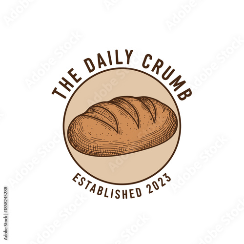 Minimalist logo design featuring a loaf of bread with modern typography for