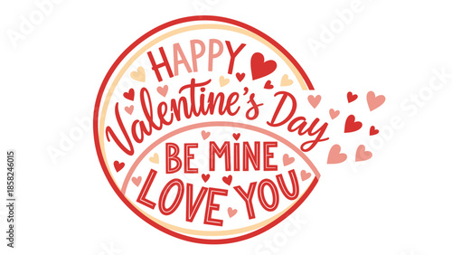 Happy Valentine's Day Be Mine Love You Heartfelt Greeting