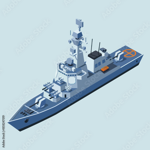 Modern Naval Warship Vessel Ship Boat.