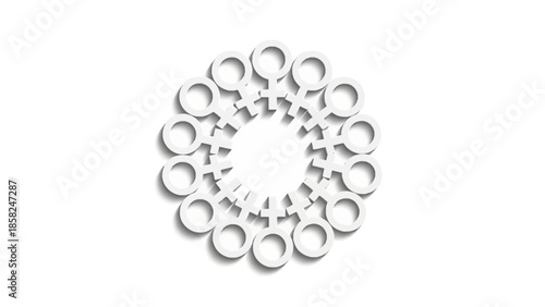 Circle of Female Symbols Abstract Design.