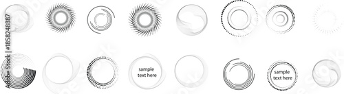 Halftone dots in circle form. round logo . vector dotted frame . Half tones design element
