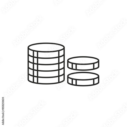 Minimalist Illustration of Coins and Currency Stack for Financial Concepts