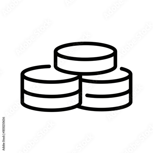 Minimalist Illustration of Coins Stacked for Financial Growth and Economy
