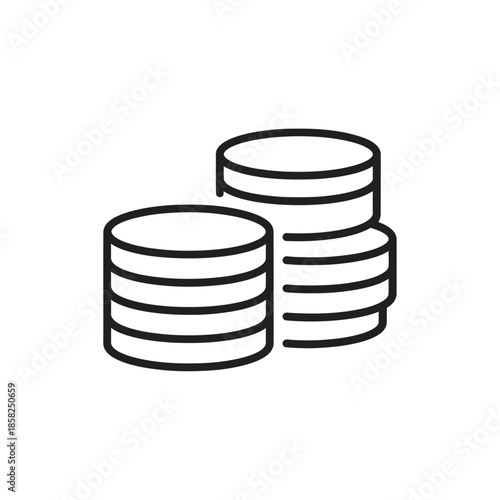 Minimalist Illustration of Stack of Coins for Financial and Economy Concepts